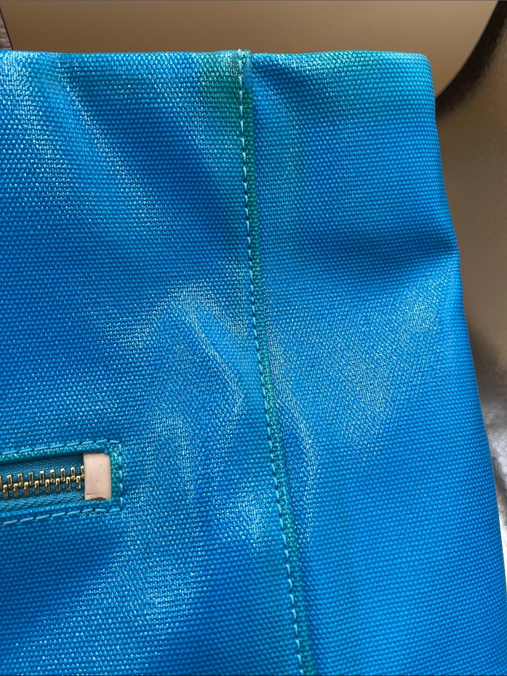 kate spade Turquoise Blue Tote with Tan Straps - Picture 2 of 10